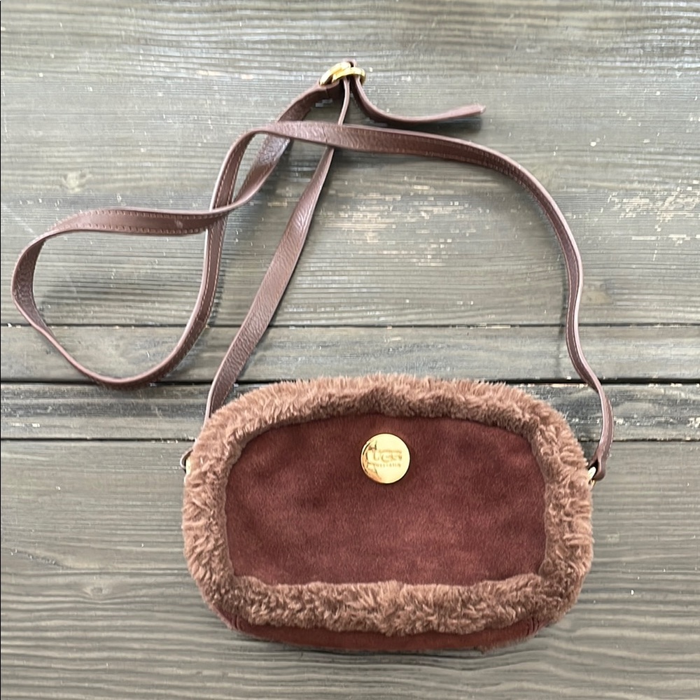 UGG Suede Crossbody Bag with Adjustable Strap